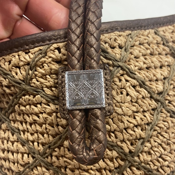 Auth Unique Brighton Straw & Leather Bucket Purse - Picture 6 of 14